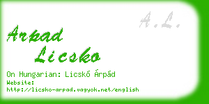 arpad licsko business card